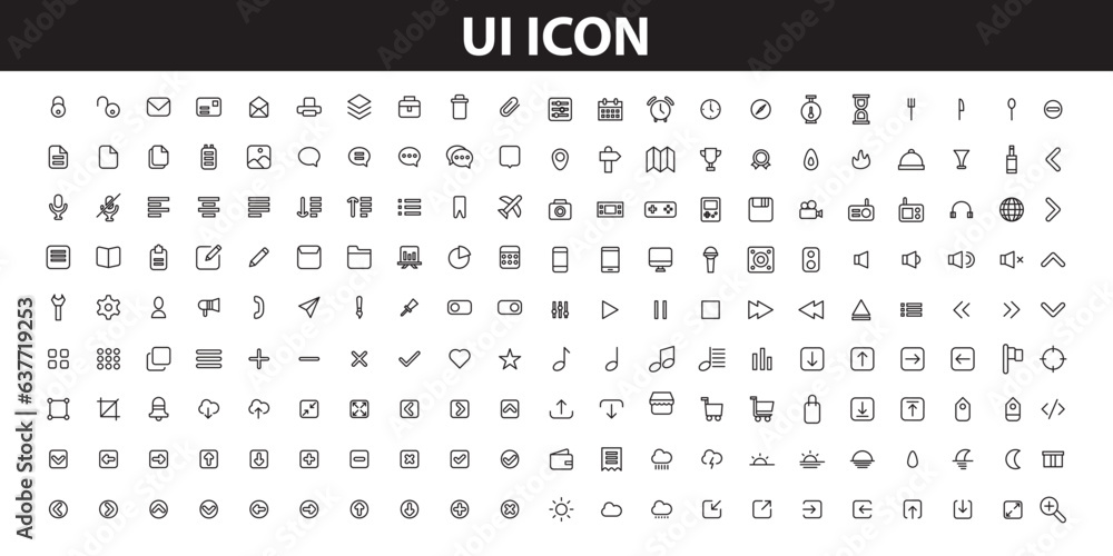 189 Essential Icons Set in Filled Style. The set consists of essential and commonly-used icons that every UI designer needs, a single style of business, finance, UX UI 189 Essential Icons Set in Filled Style. The set consists of essential and commonly-used icons that every UI designer needs, a single style of business, finance, UX UI