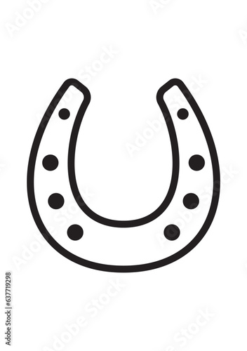 蹄鉄アイコン（モノクロ、シルエット）