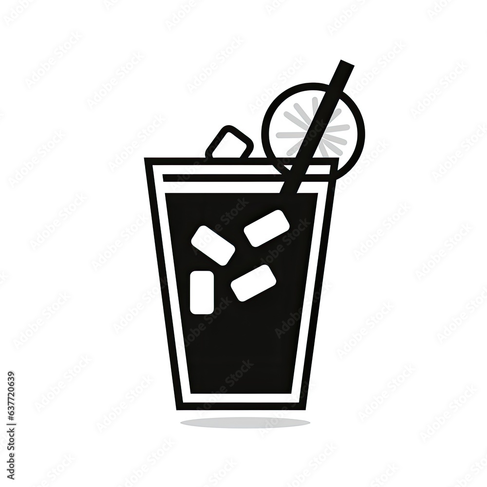 ice tea icon - black illustration on white background (Generative AI) ice tea icon - black illustration on white background (Generative AI)