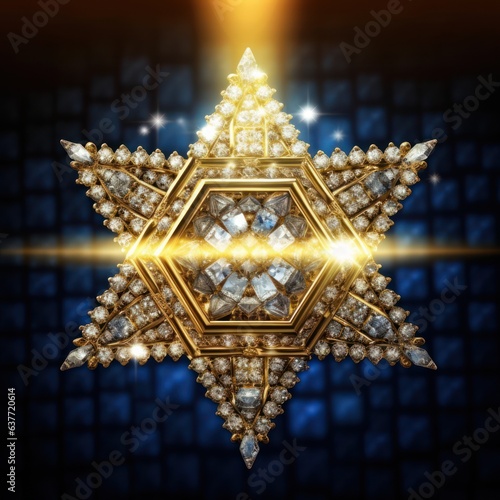 Luxury golden diamond  star of david  photo