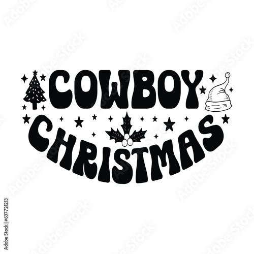 Cowboy Christmas - Hand drawn lettering for Christmas greetings cards, x mas shirt design