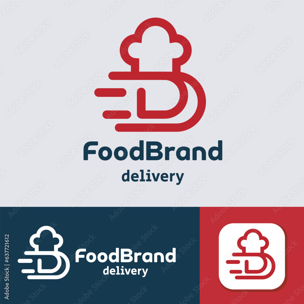 Letter D Food Fast Delivery Logo Design Letter D Food Fast Delivery Logo Design