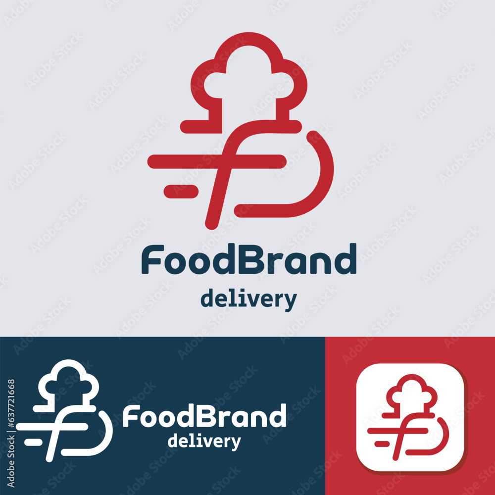 Obraz premium Letter F Food Fast Delivery Logo Design