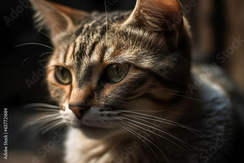 portrait of a cat.  © D