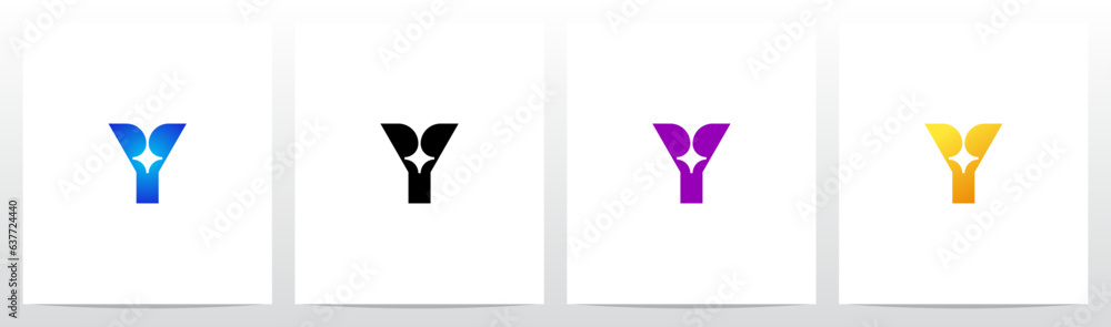 Spark Star Letter Logo Design Y Spark Star Letter Logo Design Y