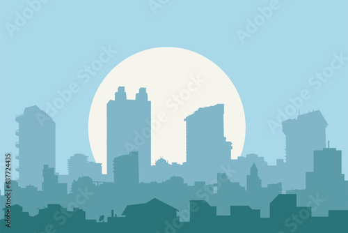 Moon & City skyline