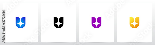 Spark Star Letter Logo Design U