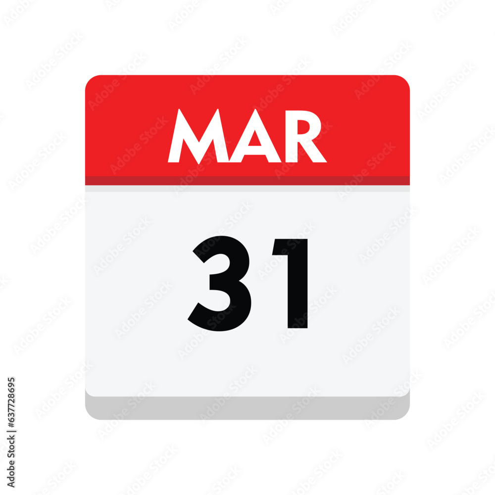 Fototapeta premium 31 march icon with white background