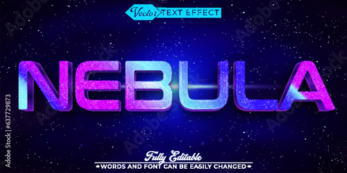 Colorful Space Nebula Vector Editable Text Effect Template