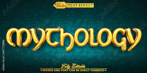 Yellow Golden Historic Mythology Vector Editable Text Effect Template