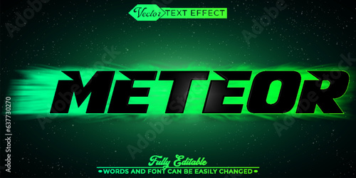 Green Meteor Vector Editable Text Effect Template