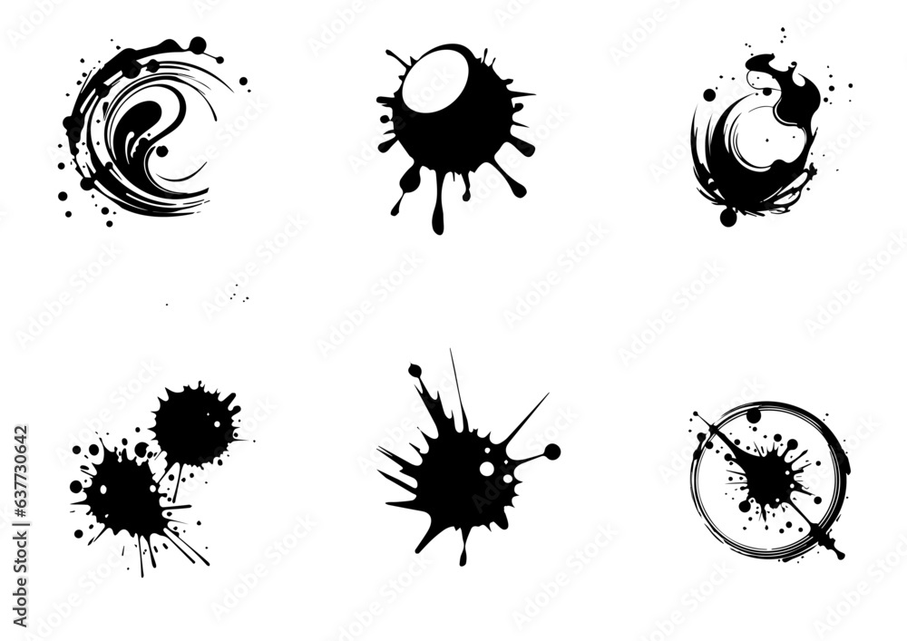 Grunge ink blots and drops. Grunge ink blots and drops.