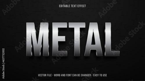 Editable text effect metallic mock up