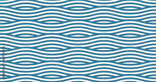 Seamless pattern with blue waves © Northern Owl