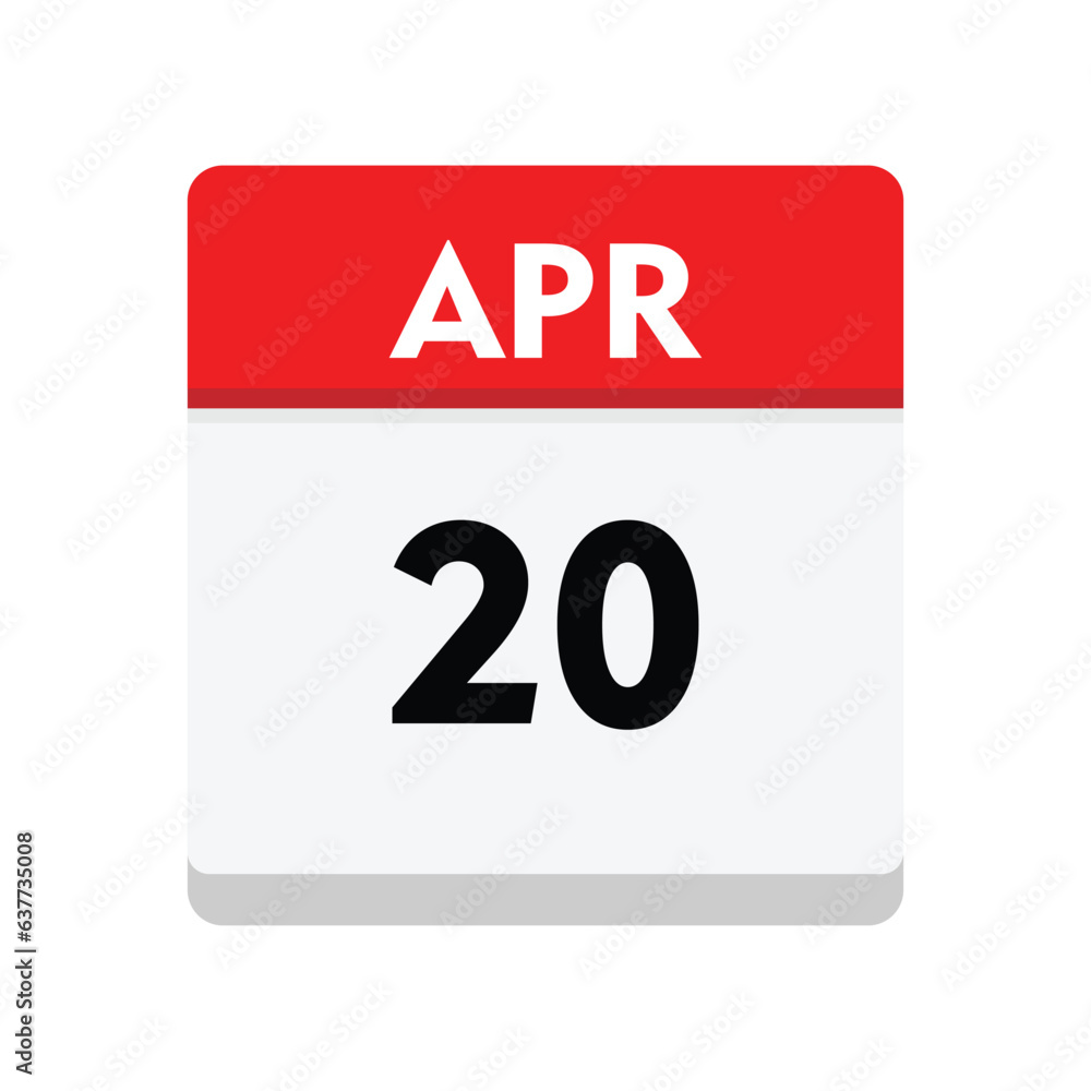 Fototapeta premium 20 april icon with white background