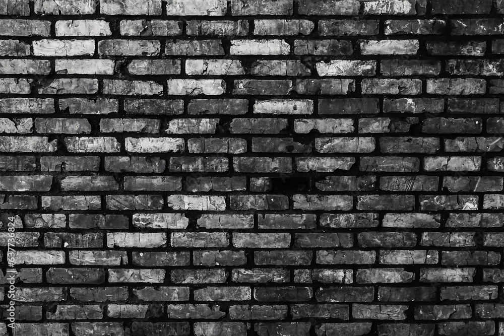 background texture brick wall black and white photo