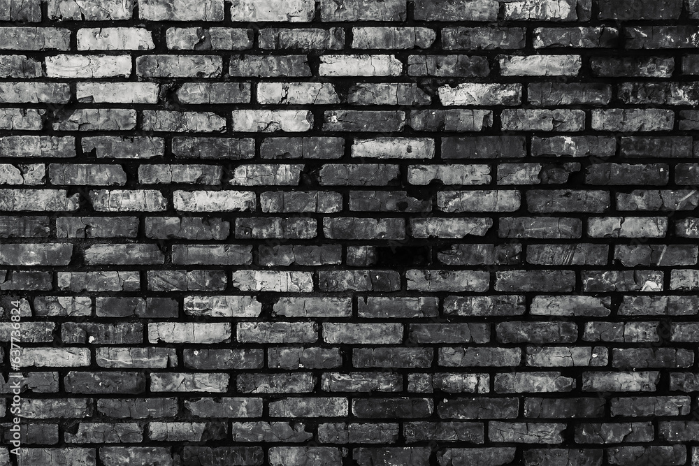 Fototapeta premium background texture brick wall black and white photo