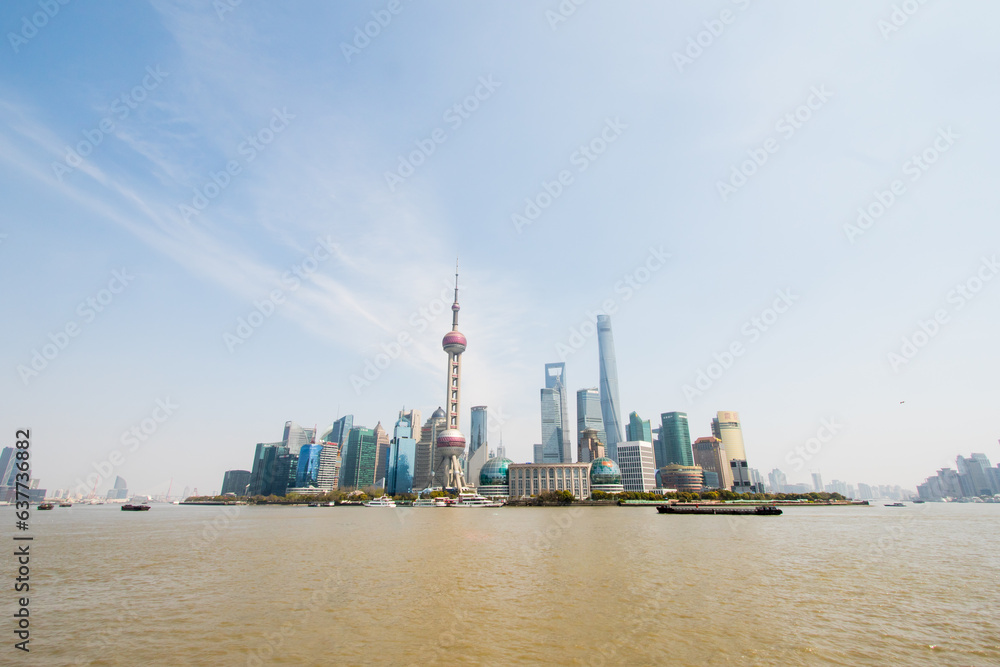 China City's Stunning Urban Skyline over the Huangpu River