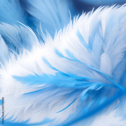 Blue feathers background.  Template. Beautiful. Elegant. Christmas  New Year  Valentine  Mother s Day. Generative art.