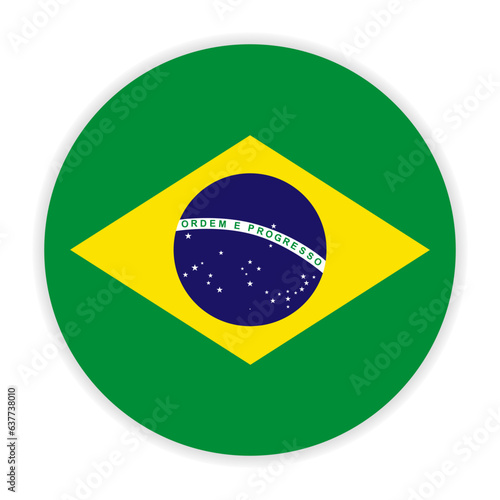 Brazil round flag. Vector design.