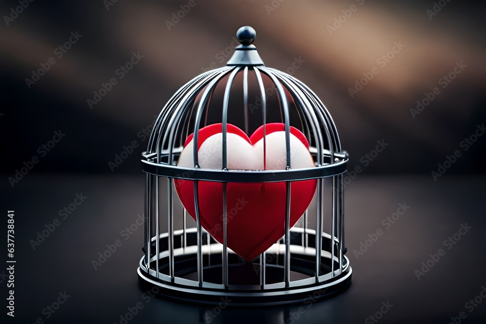 birdcage with a heart inside birdcage with a heart inside