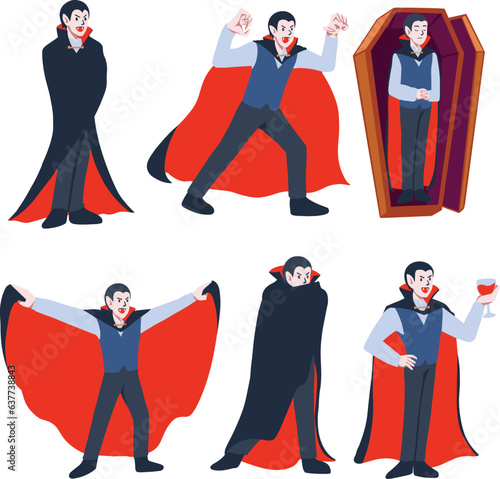 dracula set illustration bundle for helloween