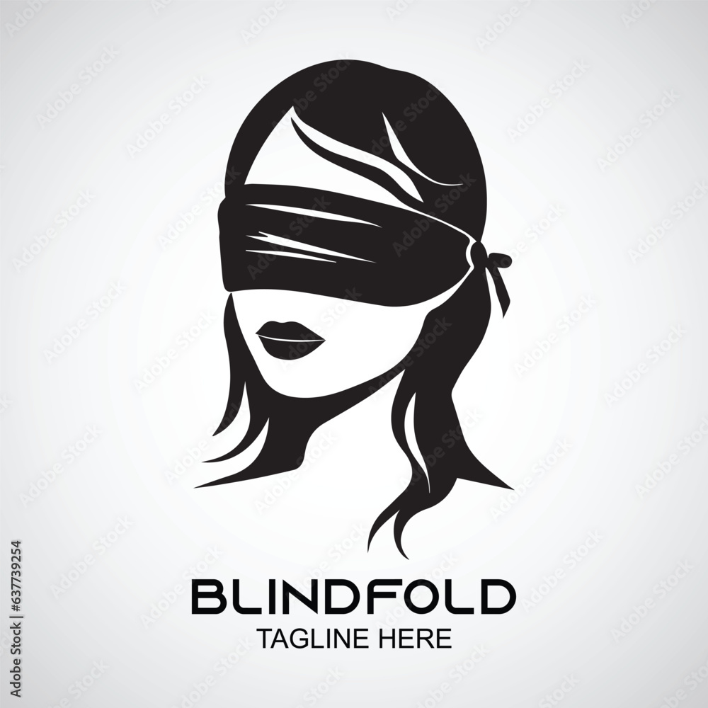 Multipurpose Realistic Blindfold Silhouette Icon Logo Design Template ...