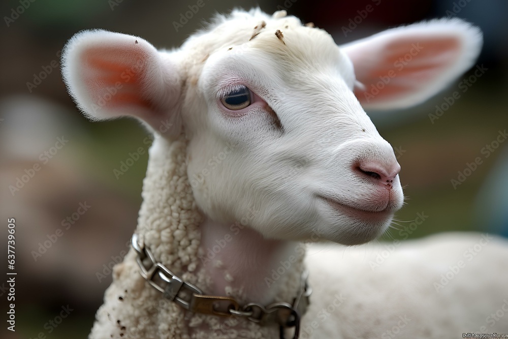 Obraz premium close up of a sheep made by midjourney