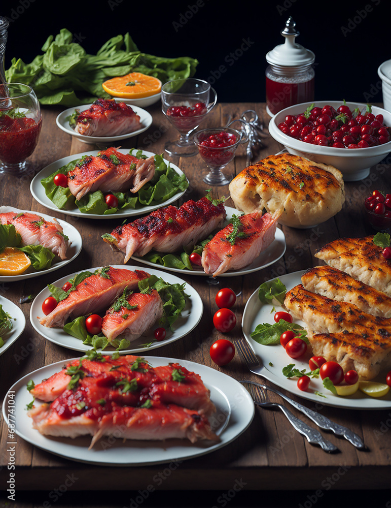 culinary dishes on the table background culinary dishes on the table background
