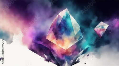 Abstract diamond with smoke effect