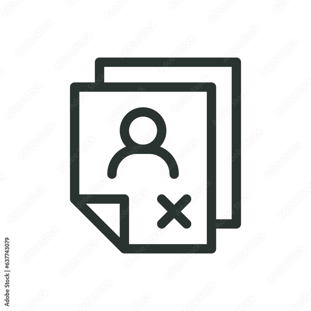 Blacklist isolated icon, sanction stop list vector icon with editable stroke Blacklist isolated icon, sanction stop list vector icon with editable stroke