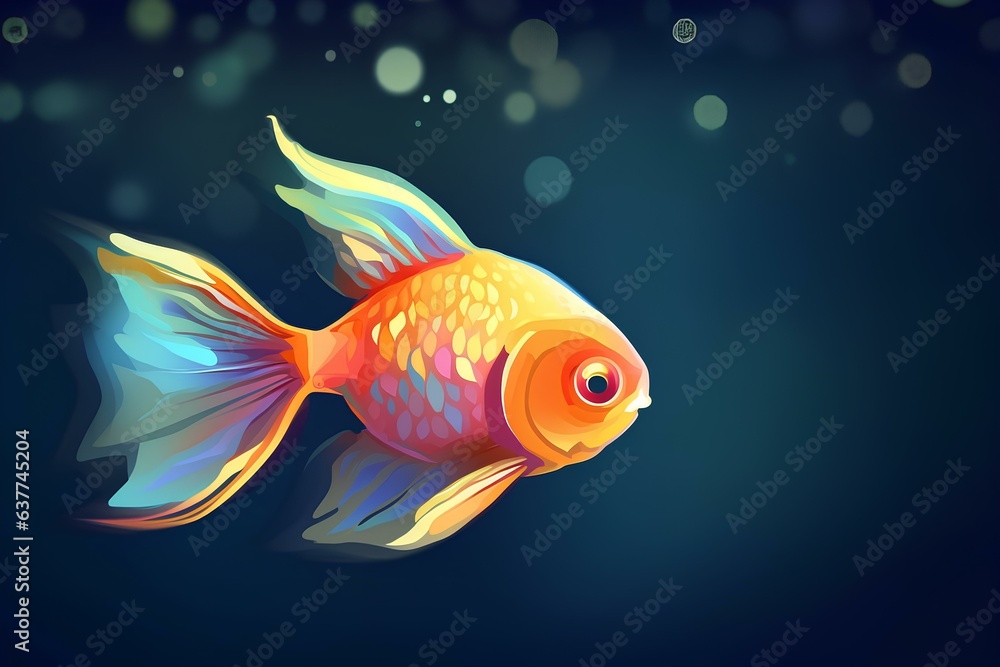 goldfish in aquarium made by midjourney