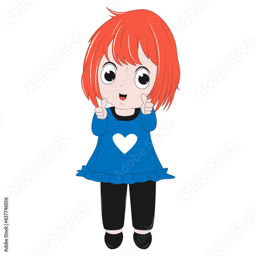 cute girl cartoon illustration