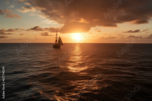 sailboat at sunset made by midjourney