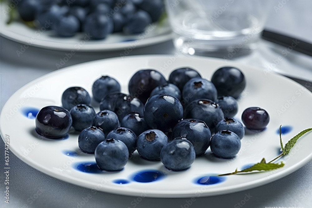 blueberries on a plate made by midjourney blueberries on a plate made by midjourney