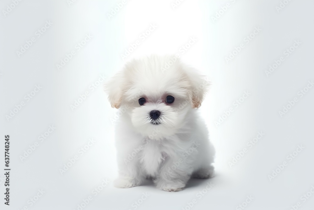 white pomeranian puppy made in midjourney