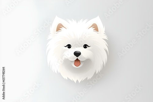 white pomeranian dog made in midjourney