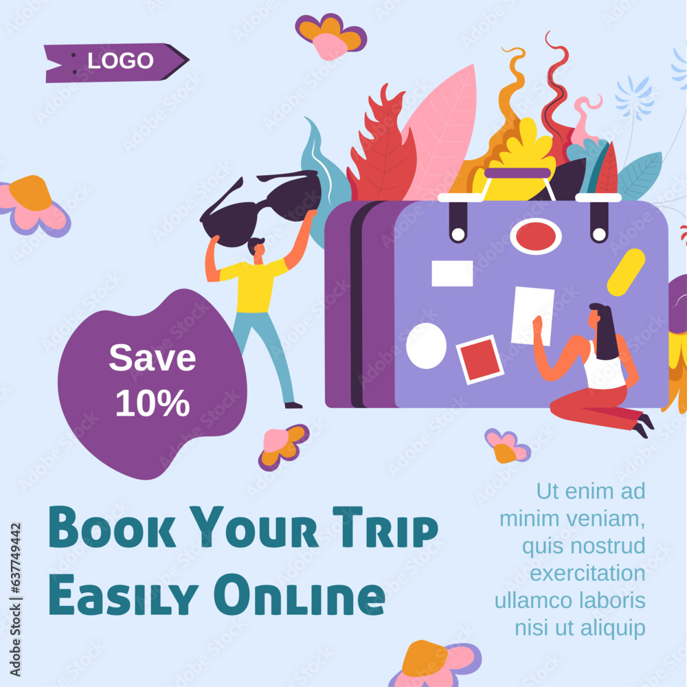 Obraz premium Book your trip easily online, travel agency site