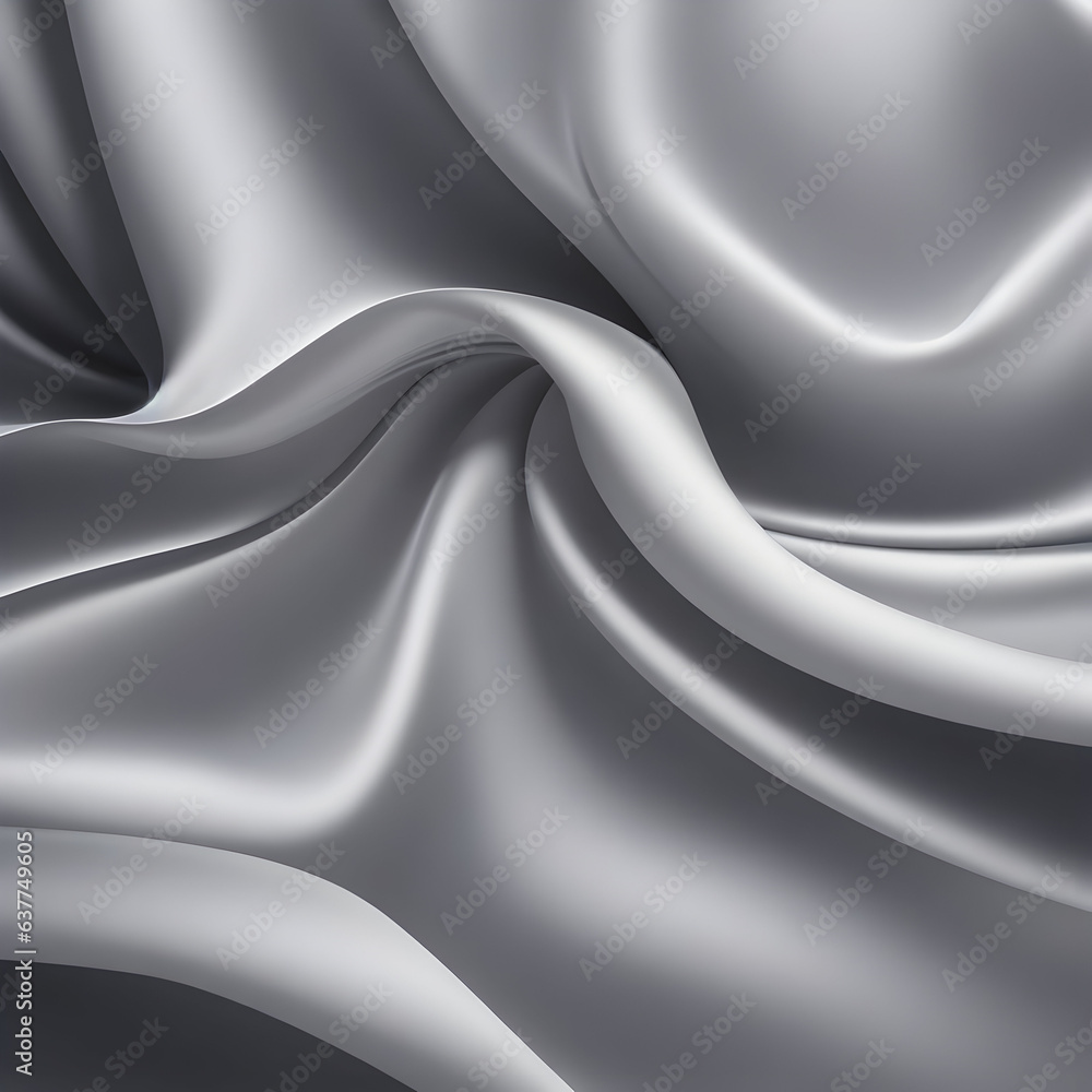 Fototapeta premium Soft grey satin background. Luxury silk cloth backdrop. For product show case. Social media post. Template. High quality. Generative ai art