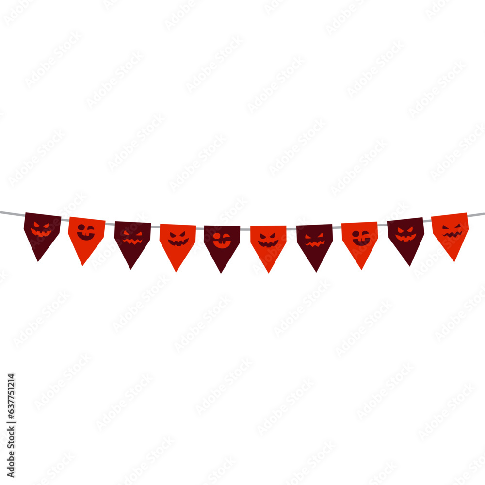 Fototapeta premium Halloween Bunting Flag Ghost