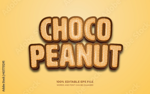 Chocolate Peanut 3d editable text style effect