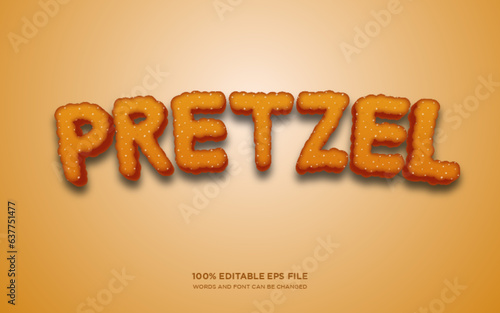 Pretzel 3d editable text style effect