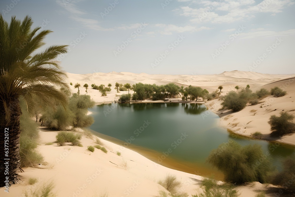 oasis in the desert made by midjourney