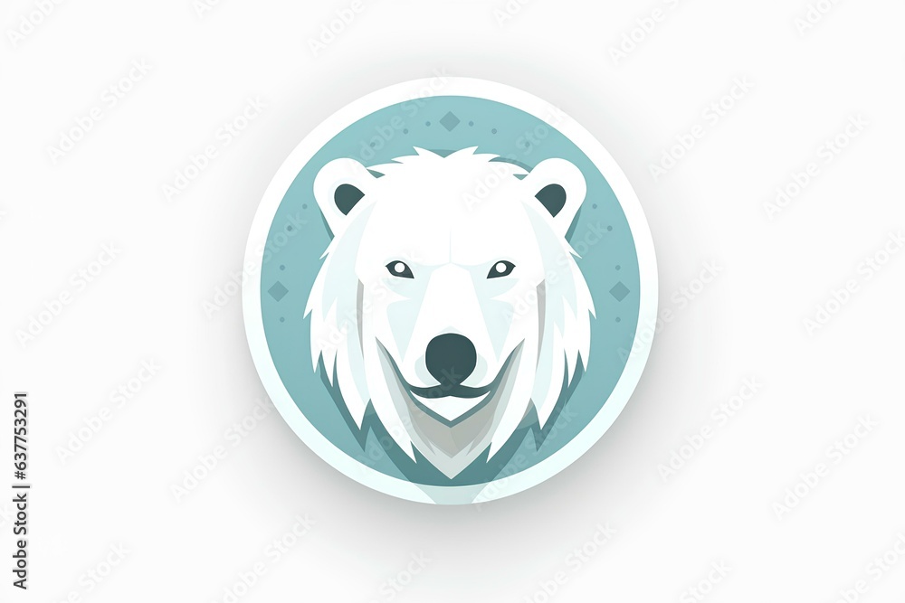 Naklejka premium polar bear icon made by midjourny