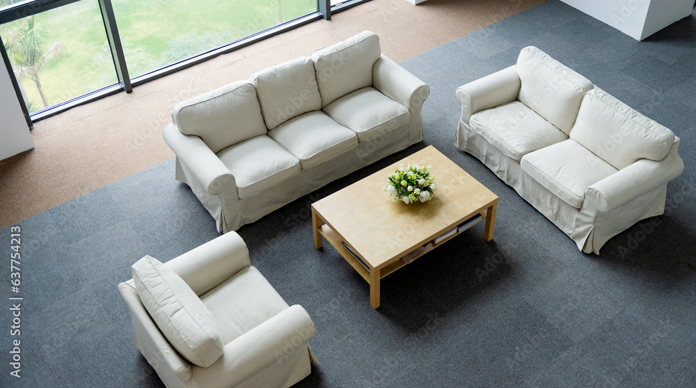 Top view of modern living room Stock Photo | Adobe Stock