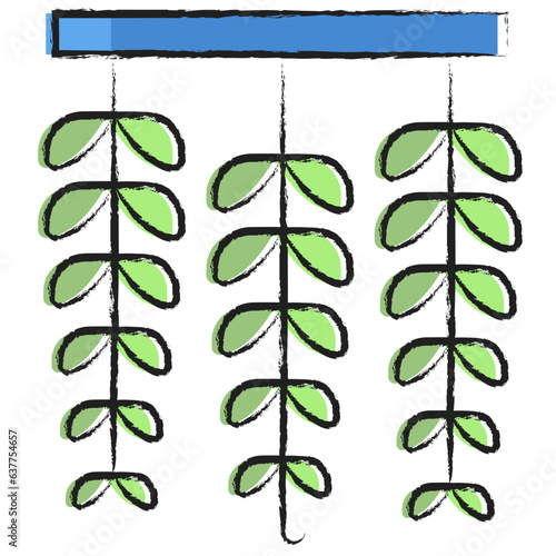 Hand drawn String of nickels plant icon