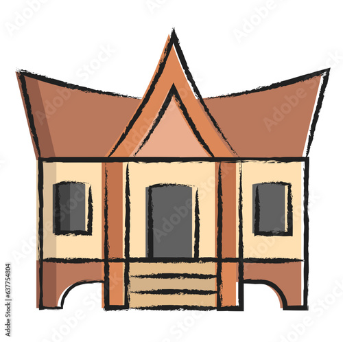 Hand drawn Gadang House icon