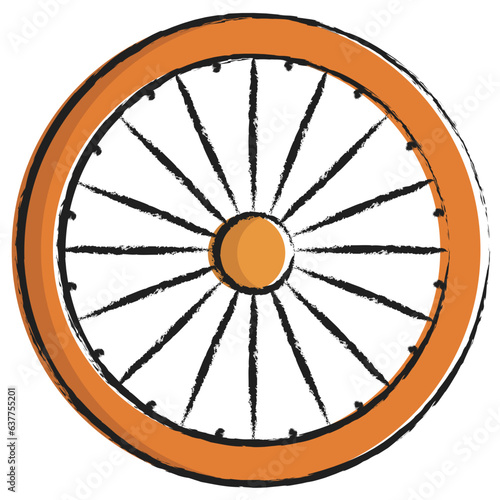 Hand drawn Dharma Wheel icon