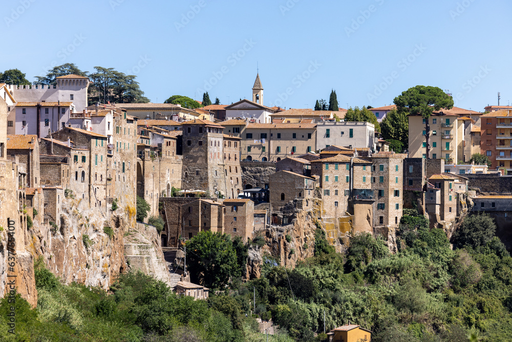 Pitigliano - the picturesque medieval town founded in Etruscan time on the tuff hill in Tuscany, Italy.