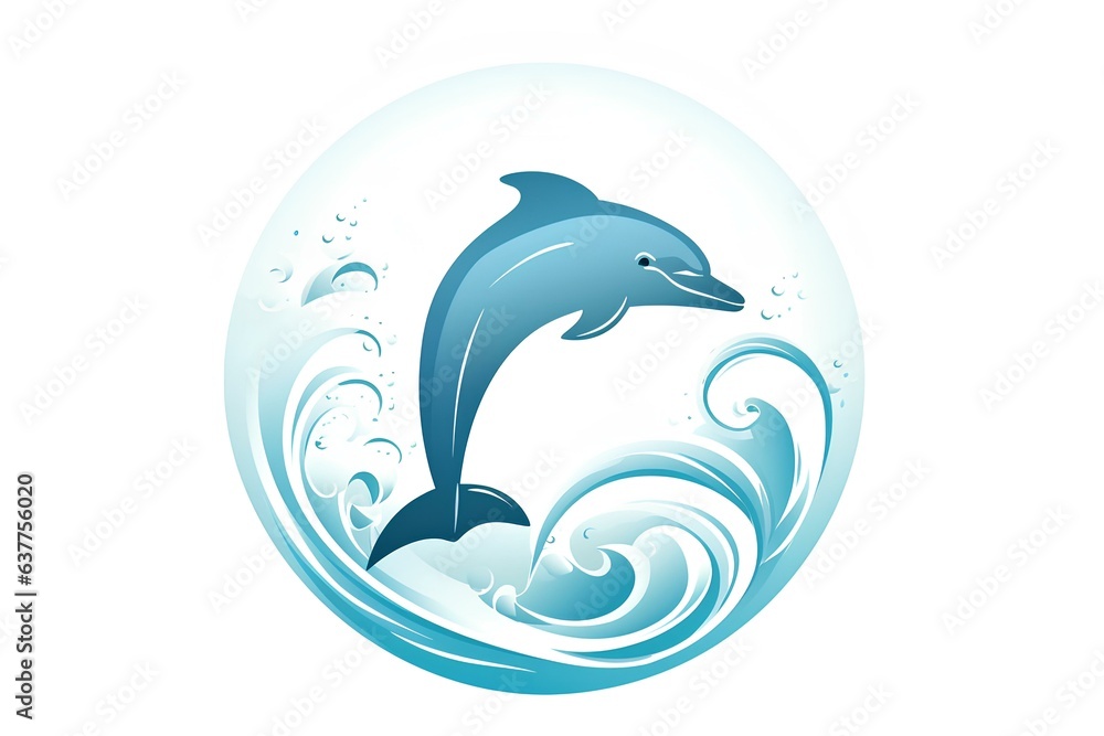 Fototapeta premium dolphin jumping in water made by midjourney 